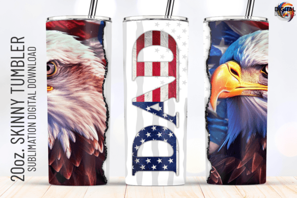 4th July DAD Eagle US Flag Tumbler PNG — Graphics & Crafts