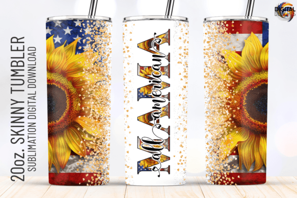 All American Mama Sunflower US Flag Wrap: Graphics & Crafts