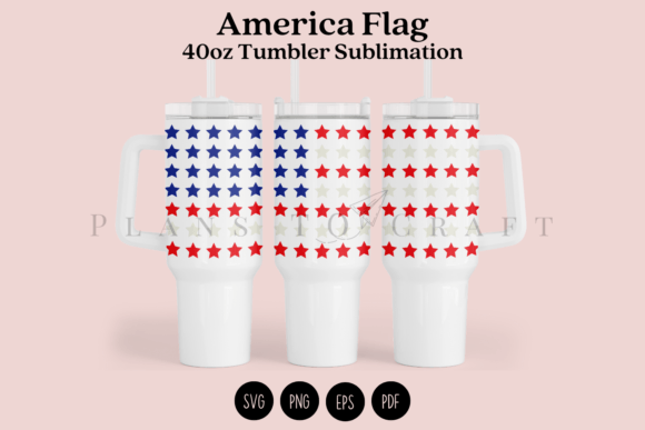 America Flag 40oz Tumbler Wrap SVG for Crafts & Graphics