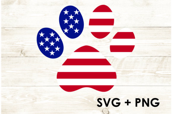 American Dog - American Flag Paws: Graphics for Crafts & Content