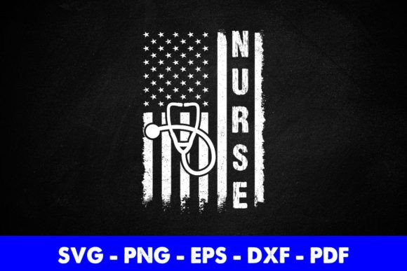 American Flag Funny Registered Nurse Graphics for Crafts