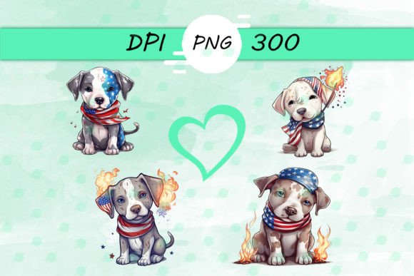 American Flag with Pitbull Scarf: Graphics for Crafts & Brand Campaigns