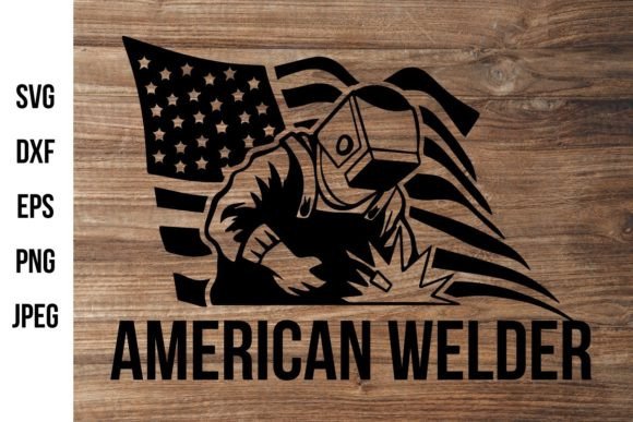 American Welder Flag Cut File: Graphics for Crafts & Branding