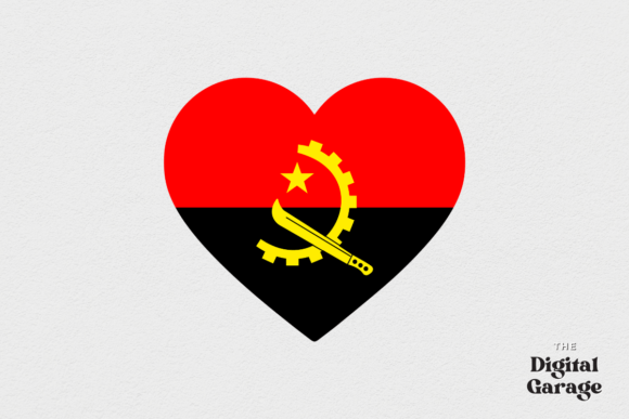 Angola Heart Flag: Graphics for Crafts & Creative Projects