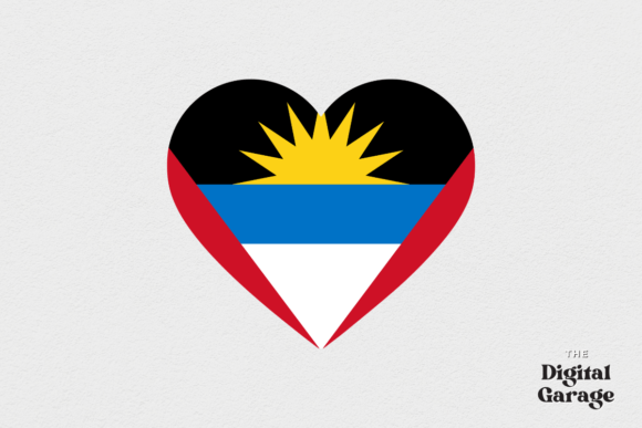 Antigua Heart Flag: Graphics for Crafts