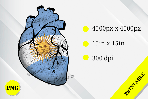 Argentina Heart Flag: Graphics for Crafts & Content