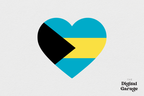 Bahamas Heart Flag Graphics for Crafts & Branding