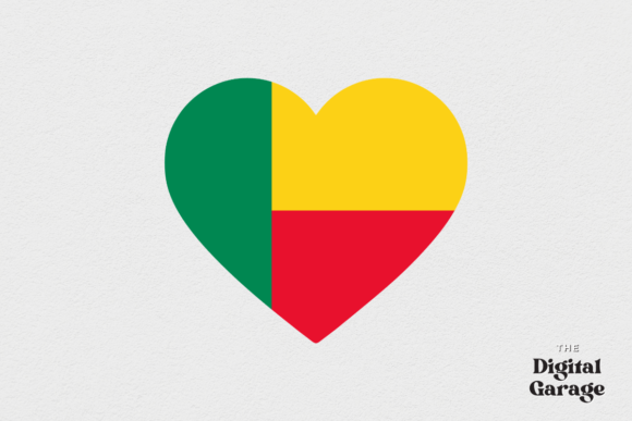 Benin Heart Flag Graphics for Crafts & Branding