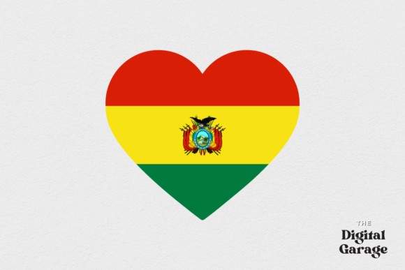 Bolivia Heart Flag Graphics for Crafts & Content