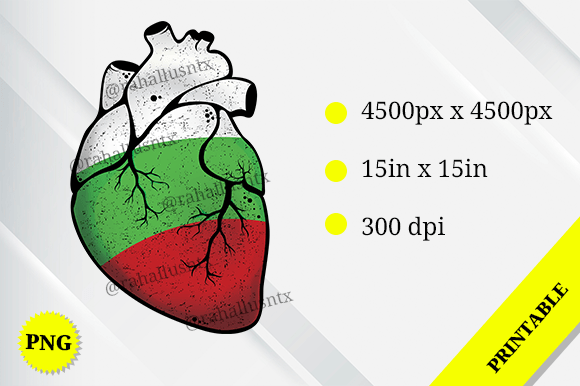 Bulgaria Heart Flag Graphics for Crafts