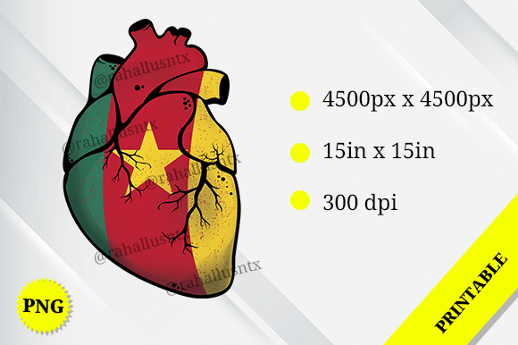 Cameroon Heart Flag: Graphics for Crafts & Content