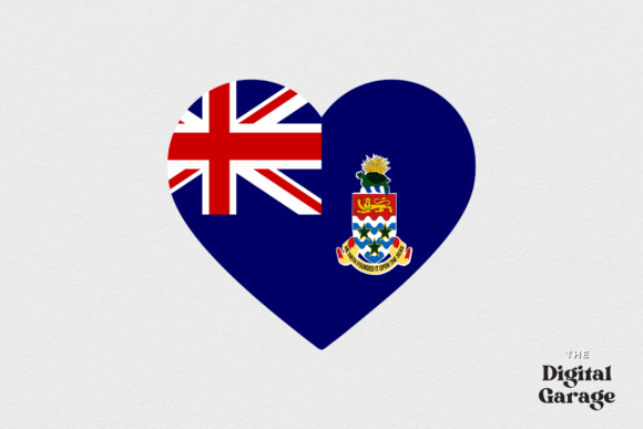 Cayman Islands Heart Flag Graphics for Crafts