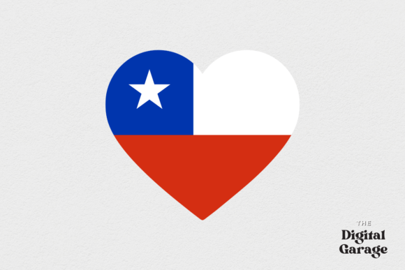 Chile Heart Flag Graphics for Crafts & Content