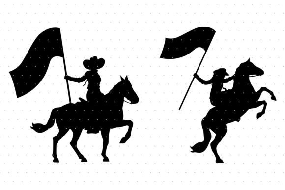 Cowgirl Holding a Blank Flag SVG: Graphics & Crafts Asset Review