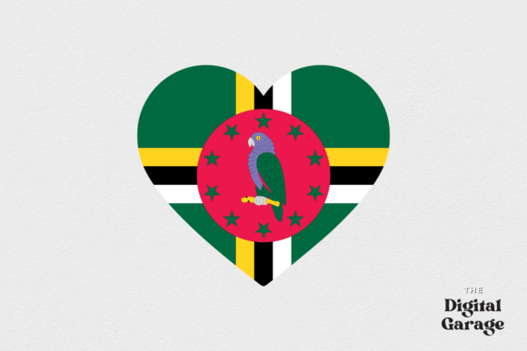 Dominica Heart Flag Graphics for Crafts