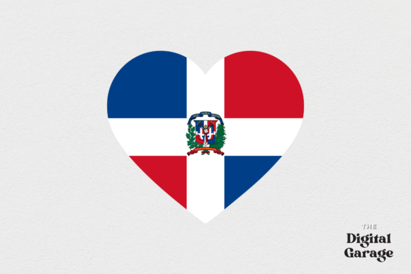 Dominican Republic Heart Flag: Graphics for Crafts