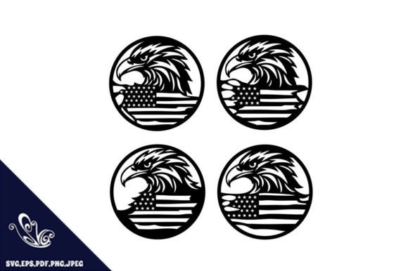 Eagle USA Flag SVG Laser Cut Files for Crafts & Graphics