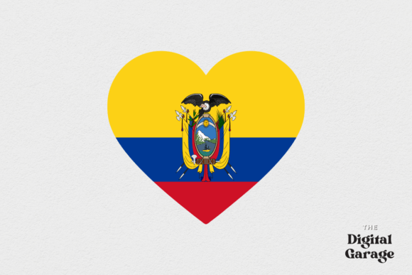 Ecuador Heart Flag, SVG PNG