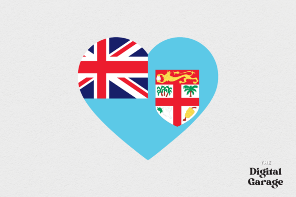 Fiji Heart Flag Graphics for Crafts & Content