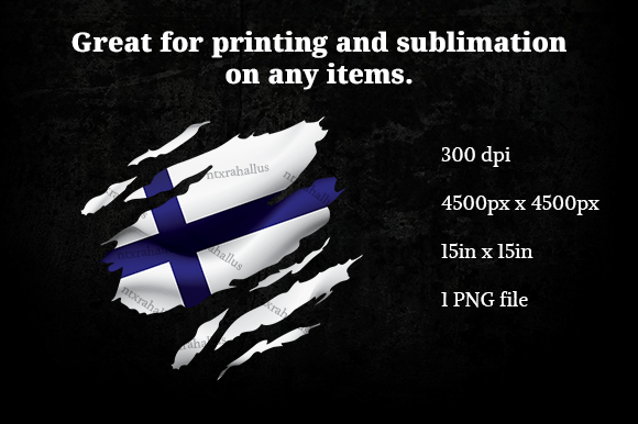 Finland Ripped Flag PNG: Graphics for Crafts & Creative Publishing