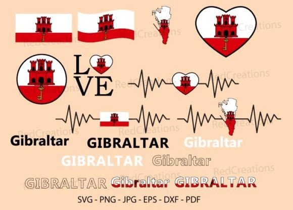 Gibraltar Flag Bundle SVG: Graphics for Crafts
