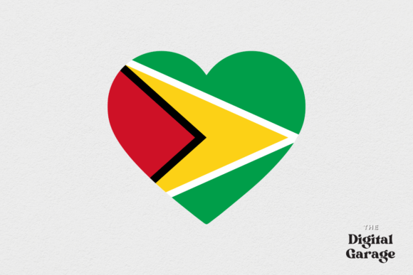 Guyana Heart Flag, SVG PNG