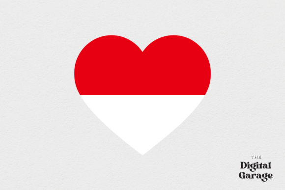 Indonesia Heart Flag Graphics for Crafts & Marketing