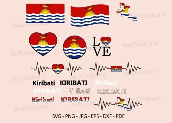 Kiribati Flag SVG Bundle, Waving, AP