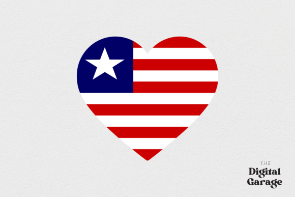 Liberia Heart Flag Graphics for Crafts