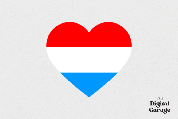 Luxembourg Flag Heart SVG Graphics for Crafts