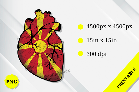 Macedonia Heart Flag: Graphics for Crafts & Creative Projects