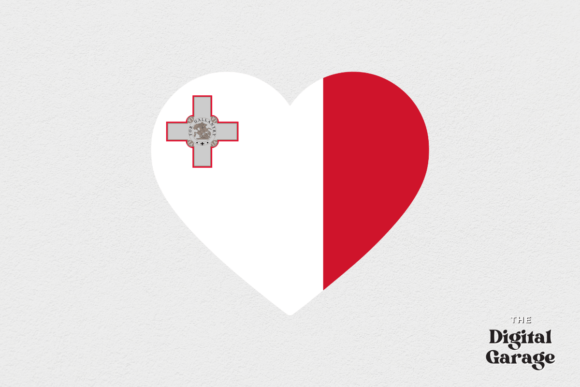 Malta Flag Heart Graphics for Crafts