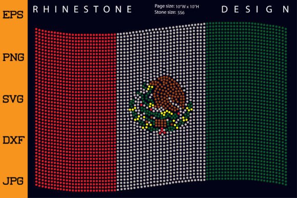 Maxico Flag Rhinestone Template