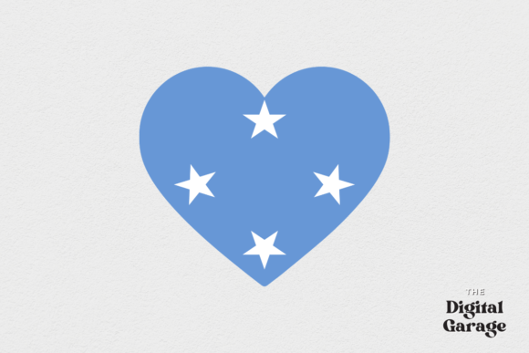 Micronesia Heart Flag Graphics for Crafts