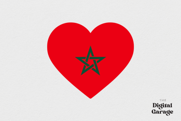 Morocco Heart Flag Graphics for Crafts