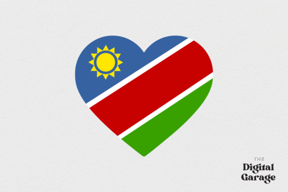 Namibia Heart Flag Graphics for Crafts