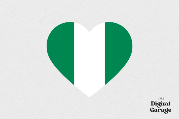 Nigeria Heart Flag: Graphics & Crafts Asset