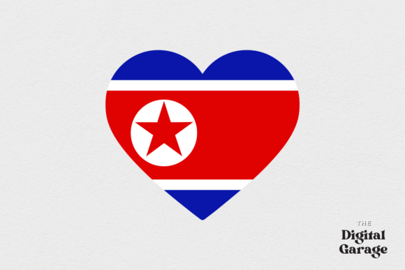 North Korea Heart Flag SVG PNG for Crafts & Graphics
