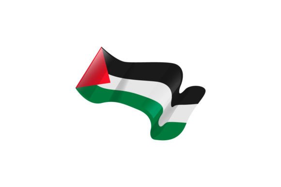 Palestine Flag Wavy Icon Vector: Graphics for Crafts & Editorial Use