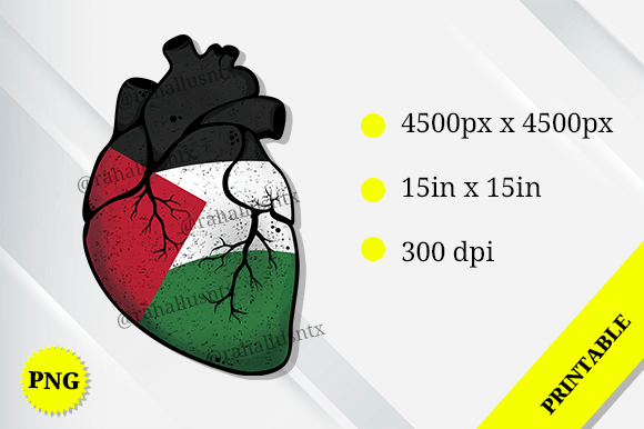 Palestine Heart Flag Graphics for Crafts