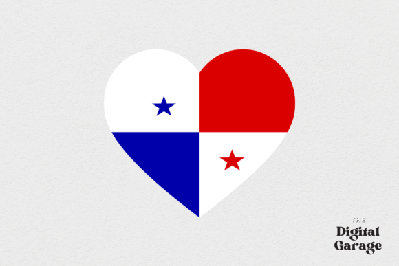 Panama Heart Flag Graphics for Crafts & Local Branding