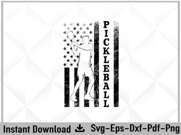 Pickleball SVG File Us Flag - Pickleball