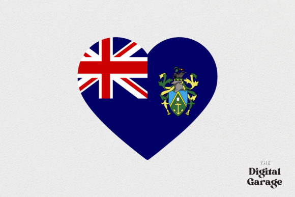 Pitcairn Heart Flag Graphics for Crafts
