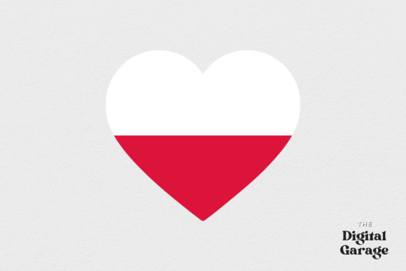 Poland Flag & Heart Graphics for Crafts