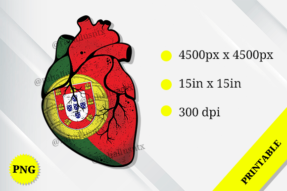 Portugal Heart Flag: Graphics for Crafts & Local Branding