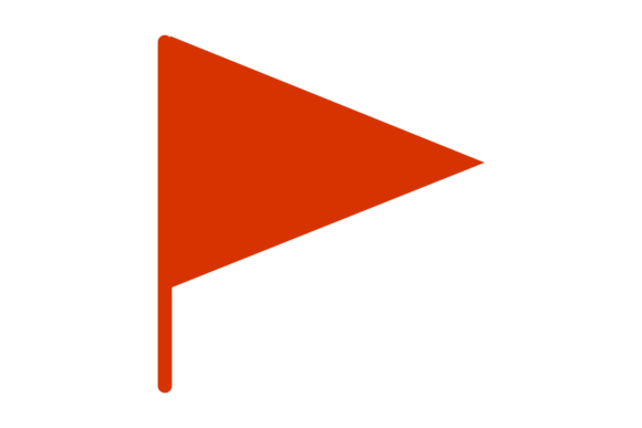 Red Triangle Flag Icon: Important Mark for Crafts & Graphics
