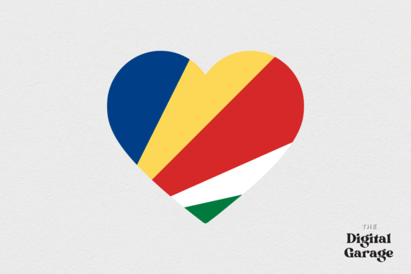 Seychelles Heart Flag Graphics for Crafts