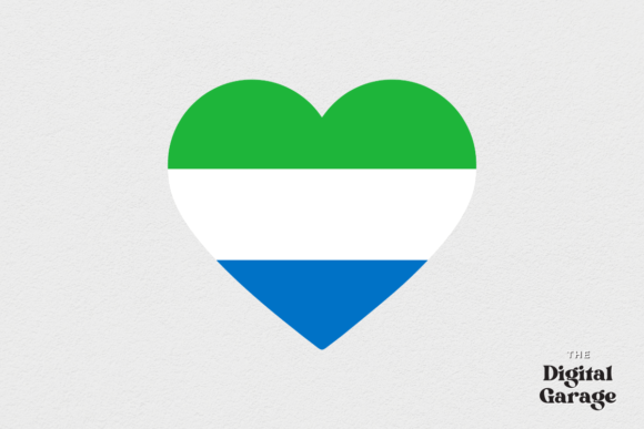 Sierra Leone Heart Flag: Graphics for Crafts & Branding