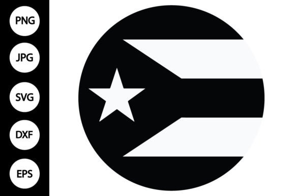 Silhouette Circle Puerto Rico Flag SVG: Graphics for Crafts