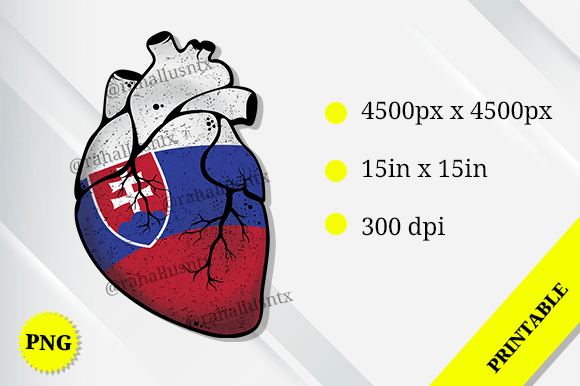 Slovakia Heart Flag: Graphics for Crafts & Content